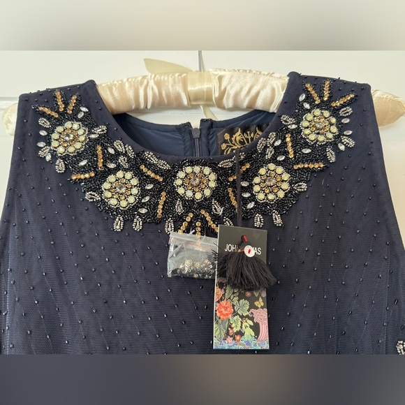 Johnny Was Size 14 Golden Flower Navy Dress - Picture 3 of 7